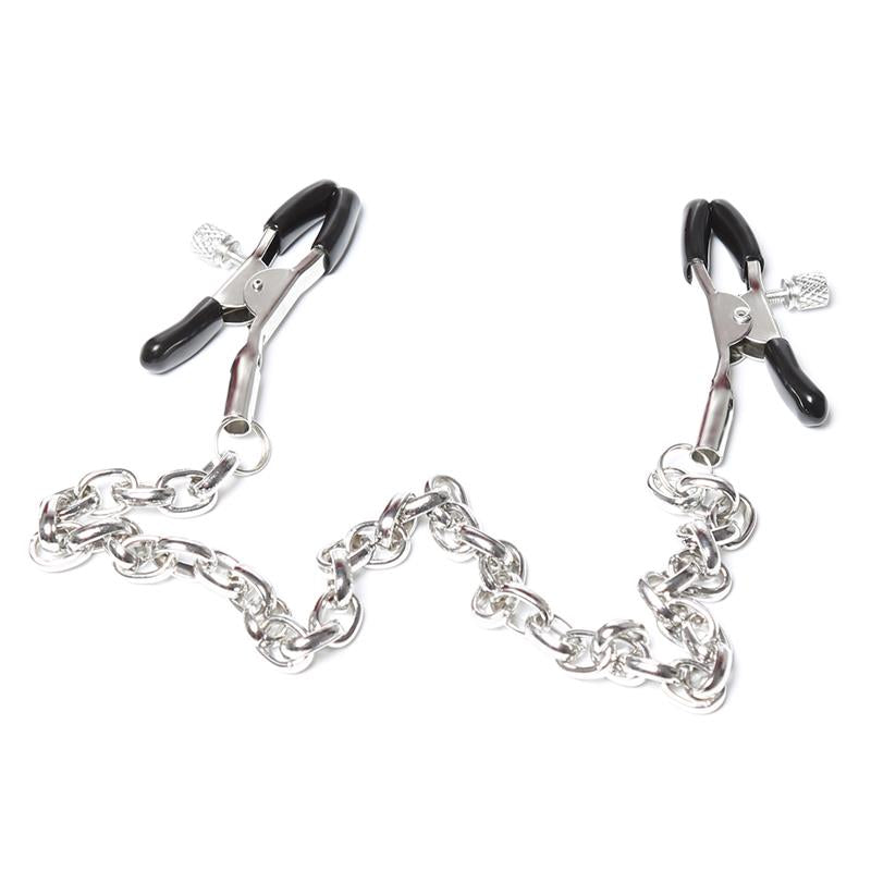 LATETOBED BDSM LINE - NIPPLE CLAMPS WITH CHAIN METAL