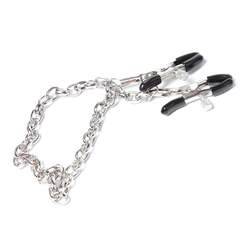 LATETOBED BDSM LINE - NIPPLE CLAMPS WITH CHAIN METAL