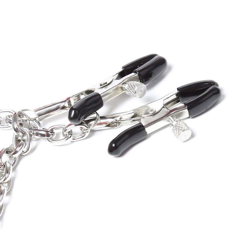 LATETOBED BDSM LINE - NIPPLE CLAMPS WITH CHAIN METAL