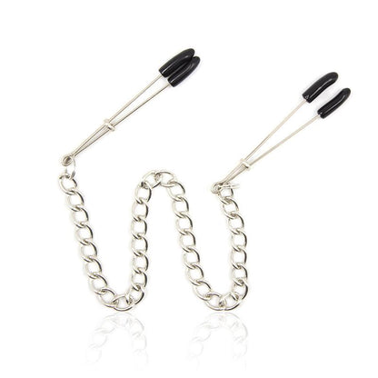 LATETOBED BDSM LINE - NIPPLE CLAMPS WITH CHAIN METAL