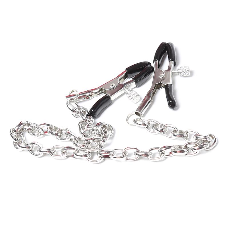 LATETOBED BDSM LINE - NIPPLE CLAMPS WITH CHAIN METAL