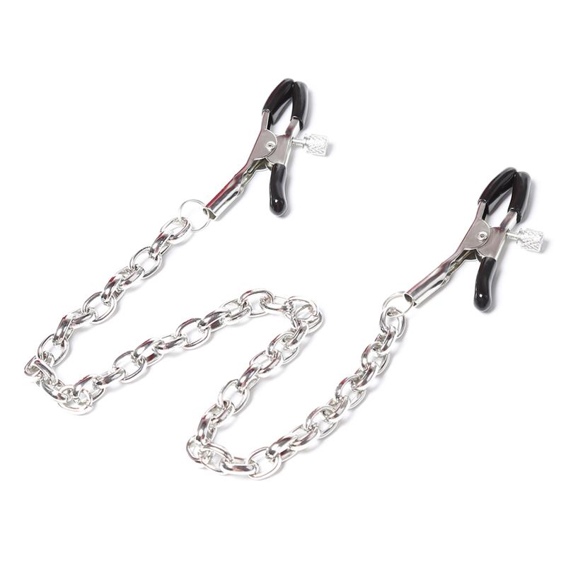 LATETOBED BDSM LINE - NIPPLE CLAMPS WITH CHAIN METAL
