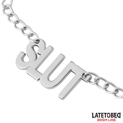 LATETOBED BDSM LINE - NIPPLE CLAMPS WITH CHAIN - SLUT