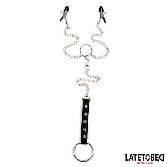 LATETOBED BDSM LINE - NIPPLE CLAMPS WITH PENIS RING