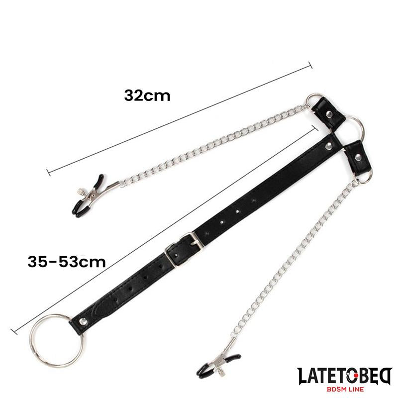 LATETOBED BDSM LINE - NIPPLE CLAMPS WITH PENIS RING