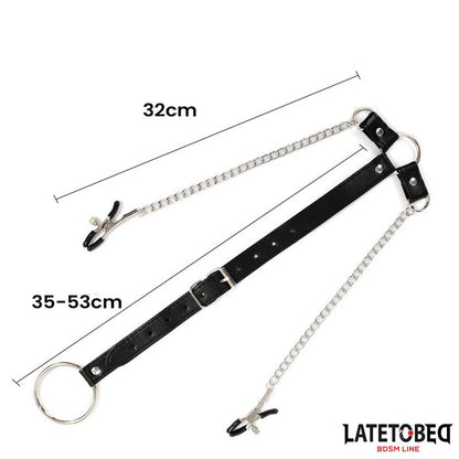 LATETOBED BDSM LINE - NIPPLE CLAMPS WITH PENIS RING