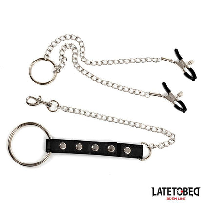 LATETOBED BDSM LINE - NIPPLE CLAMPS WITH PENIS RING