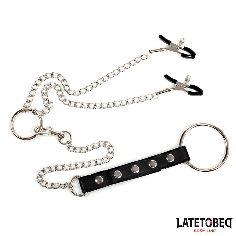 LATETOBED BDSM LINE - NIPPLE CLAMPS WITH PENIS RING