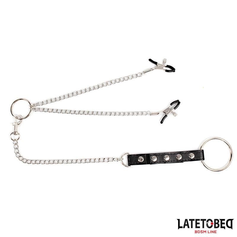 LATETOBED BDSM LINE - NIPPLE CLAMPS WITH PENIS RING