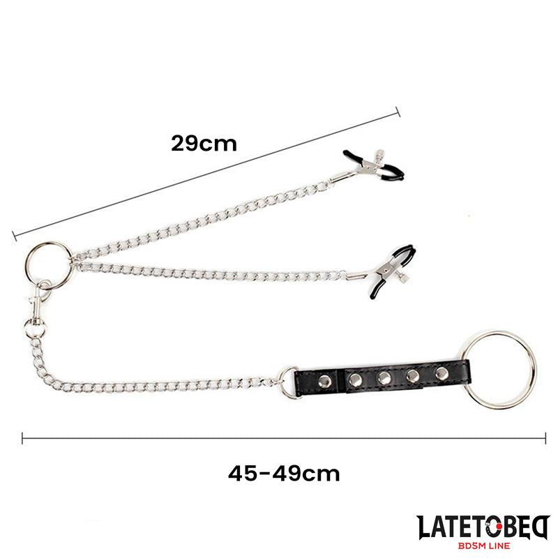LATETOBED BDSM LINE - NIPPLE CLAMPS WITH PENIS RING