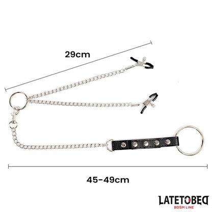 LATETOBED BDSM LINE - NIPPLE CLAMPS WITH PENIS RING