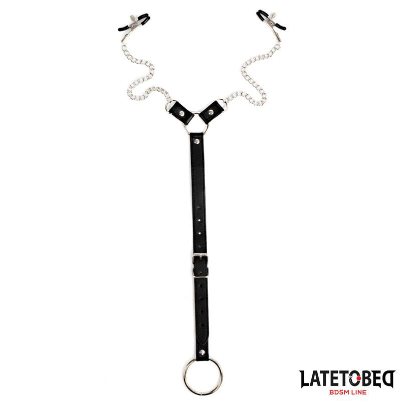 LATETOBED BDSM LINE - NIPPLE CLAMPS WITH PENIS RING