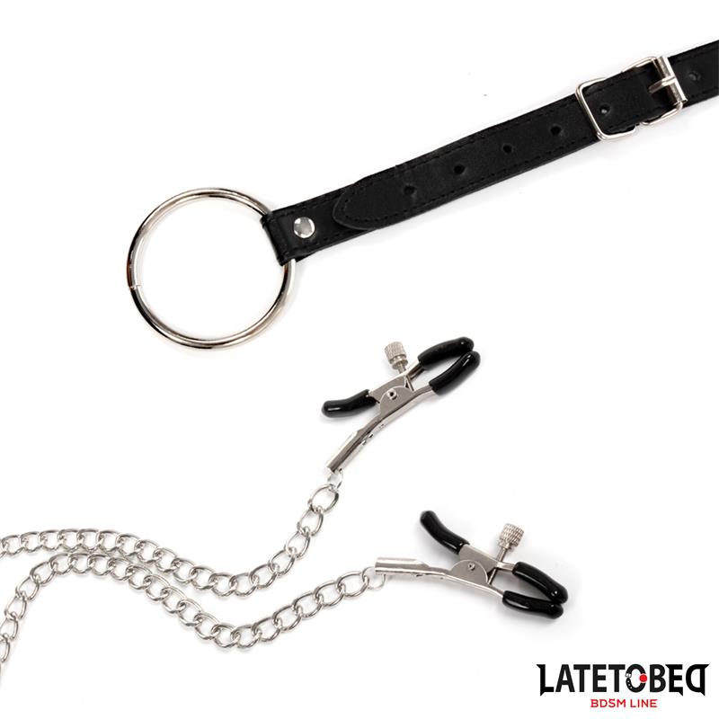 LATETOBED BDSM LINE - NIPPLE CLAMPS WITH PENIS RING