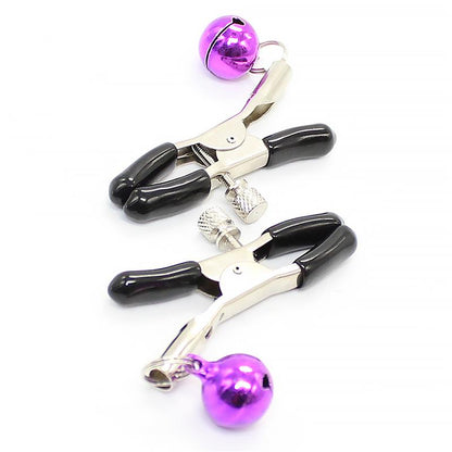 LATETOBED BDSM LINE - NIPPLE CLAMPS WITH PURPLE BELL