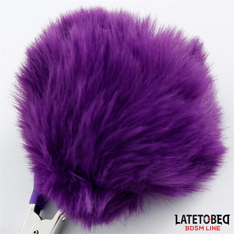LATETOBED BDSM LINE - NIPPLE CLAMPS WITH PURPLE FUR