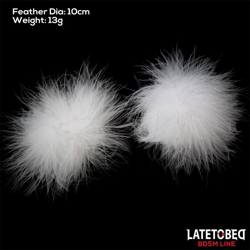 LATETOBED BDSM LINE - NIPPLE COVERS WITH FEATHER