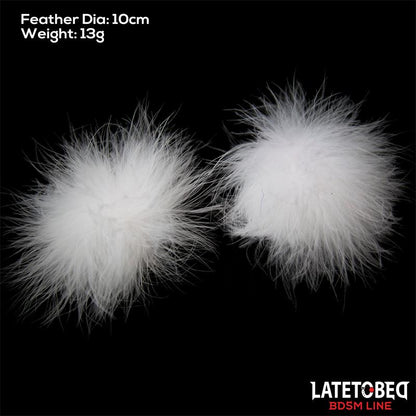 LATETOBED BDSM LINE - NIPPLE COVERS WITH FEATHER