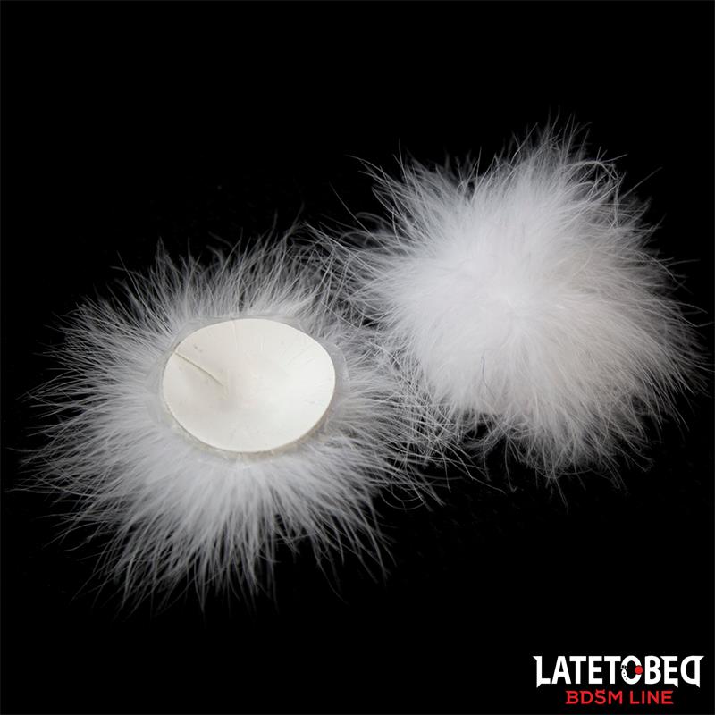 LATETOBED BDSM LINE - NIPPLE COVERS WITH FEATHER
