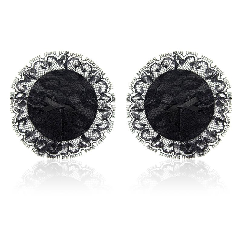 LATETOBED BDSM LINE - NIPPLE COVERS WITH LACE BLACK