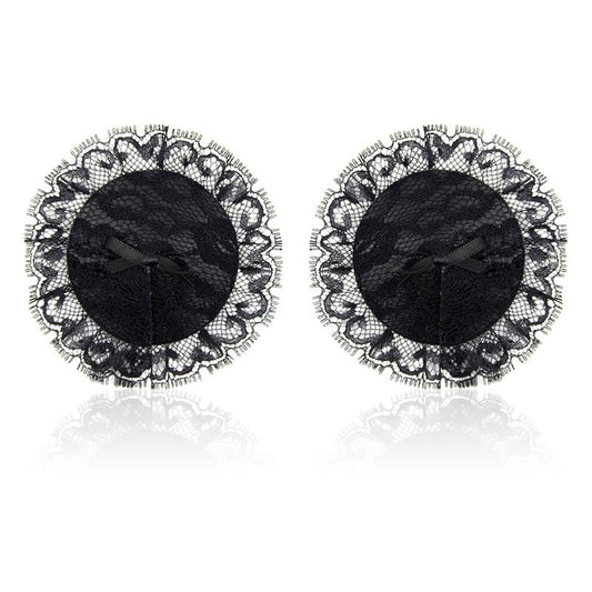 LATETOBED BDSM LINE - NIPPLE COVERS WITH LACE BLACK
