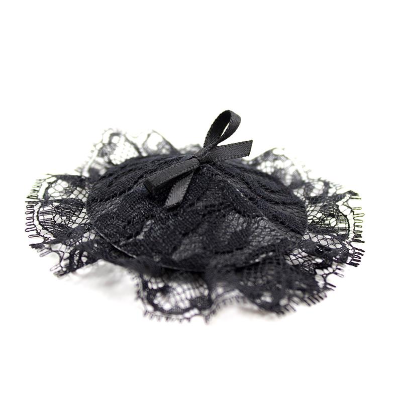 LATETOBED BDSM LINE - NIPPLE COVERS WITH LACE BLACK