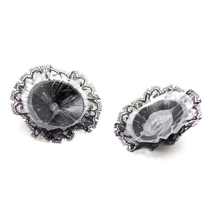 LATETOBED BDSM LINE - NIPPLE COVERS WITH LACE BLACK