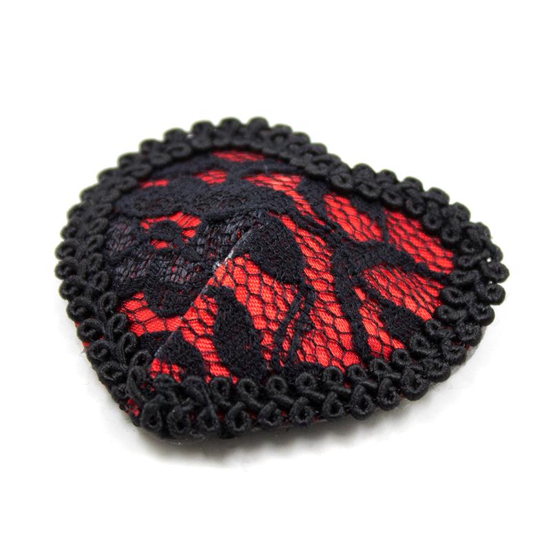 LATETOBED BDSM LINE - NIPPLE COVERS WITH LACE BLACK/RED