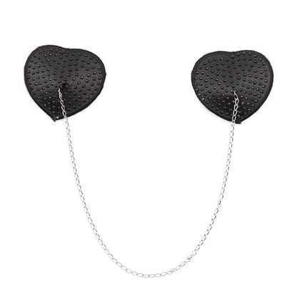 LATETOBED BDSM LINE - NIPPLE COVERS WITH METAL CHAIN BLACK