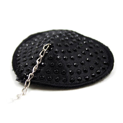 LATETOBED BDSM LINE - NIPPLE COVERS WITH METAL CHAIN BLACK