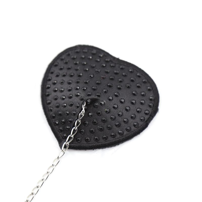 LATETOBED BDSM LINE - NIPPLE COVERS WITH METAL CHAIN BLACK