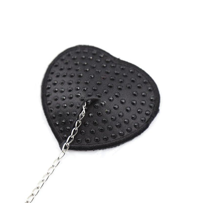 LATETOBED BDSM LINE - NIPPLE COVERS WITH METAL CHAIN BLACK