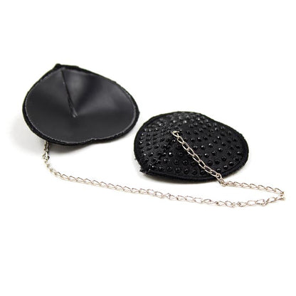 LATETOBED BDSM LINE - NIPPLE COVERS WITH METAL CHAIN BLACK