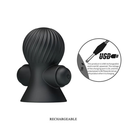 PRETTYLOVE - NIPPLE SUCKER WITH VIBRATION BLACK
