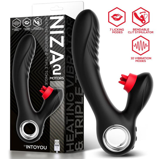 INTOYOU - NIZA VIBE WITH HEATING AND CLITORIS TRIPLE TONGUE
