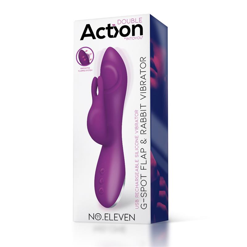 ACTION - NO. ELEVEN VIBRATOR WITH BUNNY, G-SPOT AND PULSE FUNCTION MAGNETIC USB SILICONE