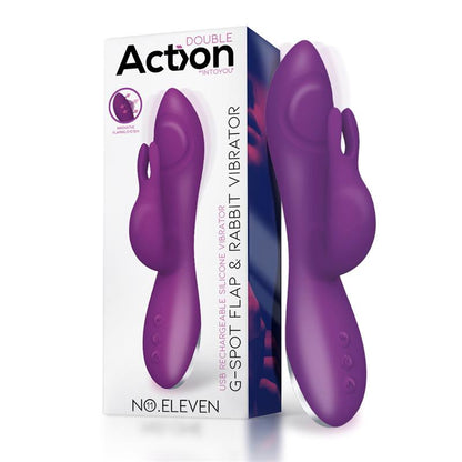 ACTION - NO. ELEVEN VIBRATOR WITH BUNNY, G-SPOT AND PULSE FUNCTION MAGNETIC USB SILICONE