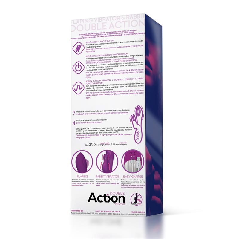ACTION - NO. ELEVEN VIBRATOR WITH BUNNY, G-SPOT AND PULSE FUNCTION MAGNETIC USB SILICONE