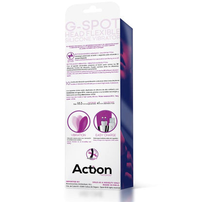 ACCIÓN - NO. TEN G-SPOT VIBRADOR HÍPER FLEXIBLE MAGNÉTICO USB DE SILICONA