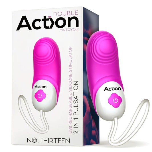 ACTION - NO. THIRTEEN STIMULATOR 2 IN 1 VIBRATION AND PULSATION
