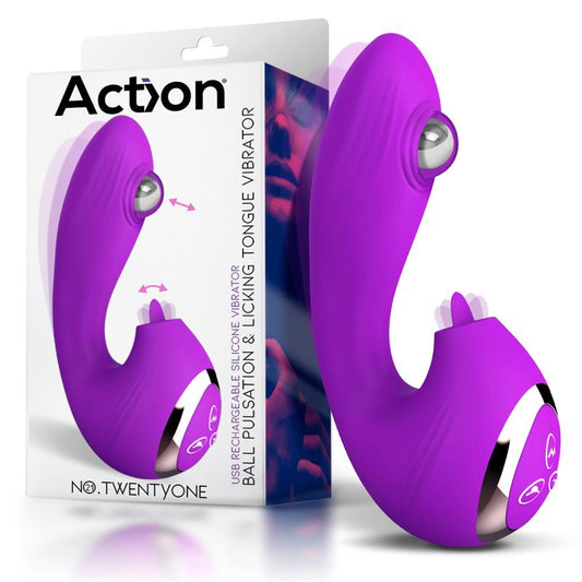 ACTION - NO. TWENTYONE VIBE WITH BALL PULSATION AND LICKINT TONGUE