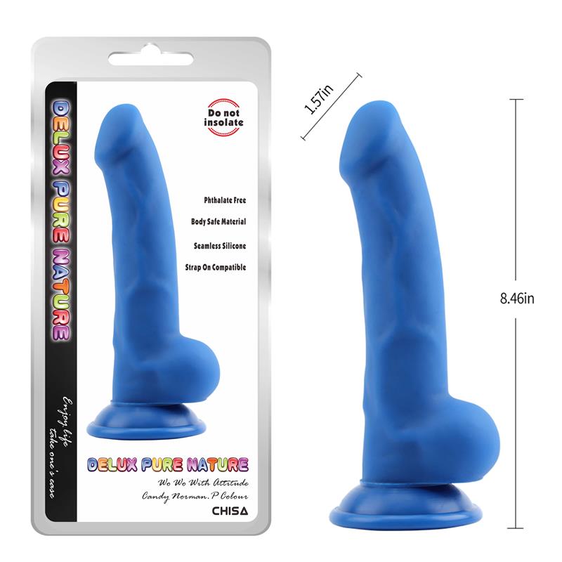 CHISA - NORMAN.P LIQUID SILICONE DILDO BLUE 21.5CM