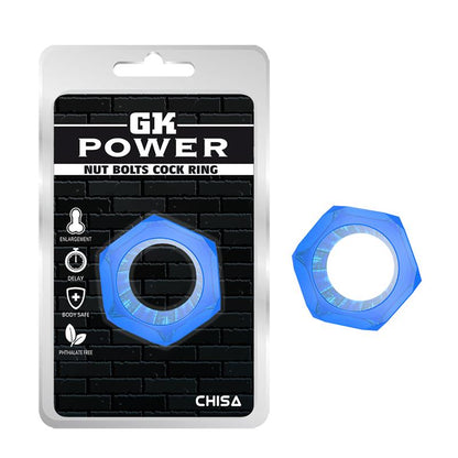 CHISA - NUST BOLTS PENIS RING BLUE