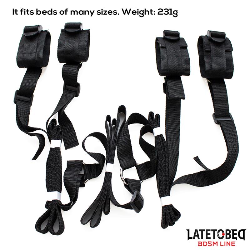 LATETOBED BDSM LINE - NYLON BED BONDAGE RESTRAINTS SYSTEM (WITHOUT HOOK)