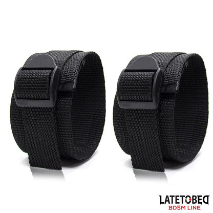 LATETOBED BDSM LINE - NYLON BED BONDAGE RESTRAINTS SYSTEM (WITHOUT HOOK)
