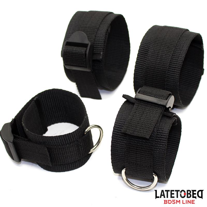 LATETOBED BDSM LINE - NYLON BED BONDAGE RESTRAINTS SYSTEM (WITHOUT HOOK)