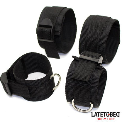 LATETOBED BDSM LINE - NYLON BED BONDAGE RESTRAINTS SYSTEM (WITHOUT HOOK)