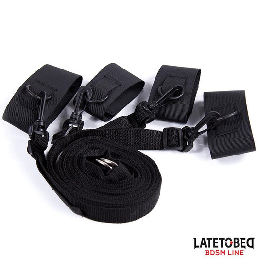 LATETOBED BDSM LINE - NYLON VELCRO BED RESTRAINTS WITH PLASTIC HOOK