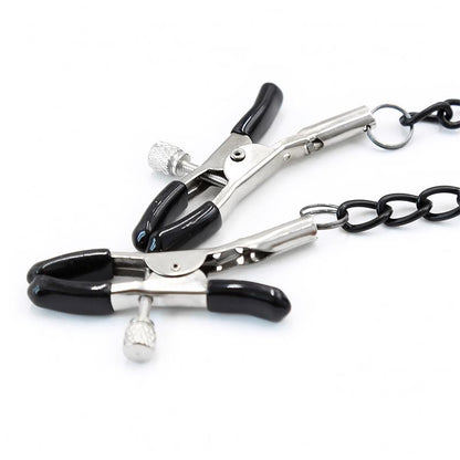 INTOYOU BLACK SHADOW - O RING GAG AND NIPPLE CLAMPS VEGAN LEATHER