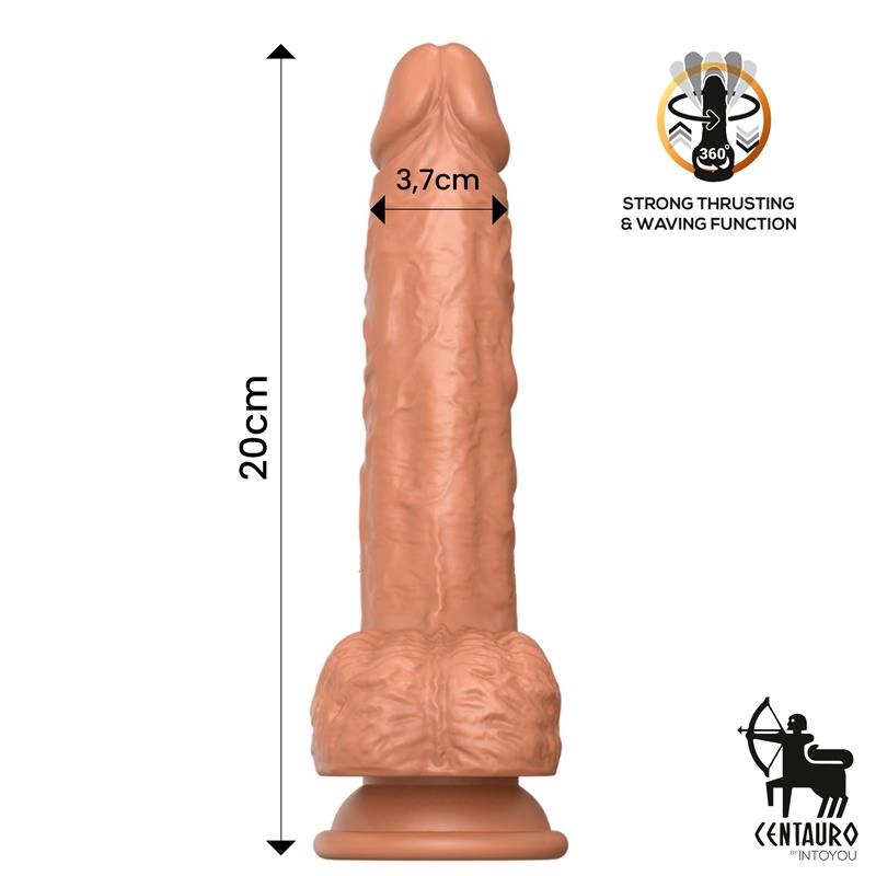 CENTAURO - OCTAVIUS DILDO WITH THRUSTING, 360º WAVING AND VIBRATING 7.8 - 20 CM