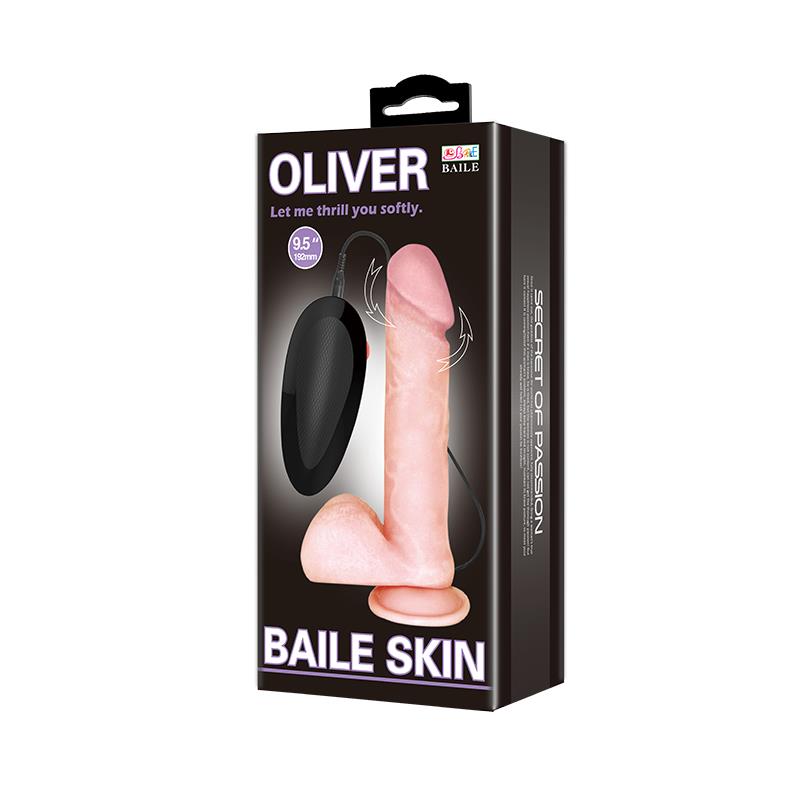 BAILE - OLIVER VIBRATING REALISTIC DILDO WITH ROTATION AND REMOTE CONTROL